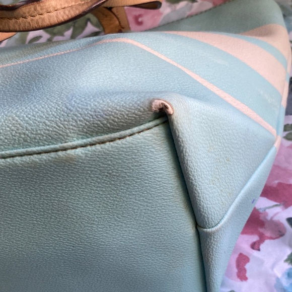 LAST CHANCE BAG‼️ Kate Spade Mint and Beige Striped Tote - Picture 5 of 11